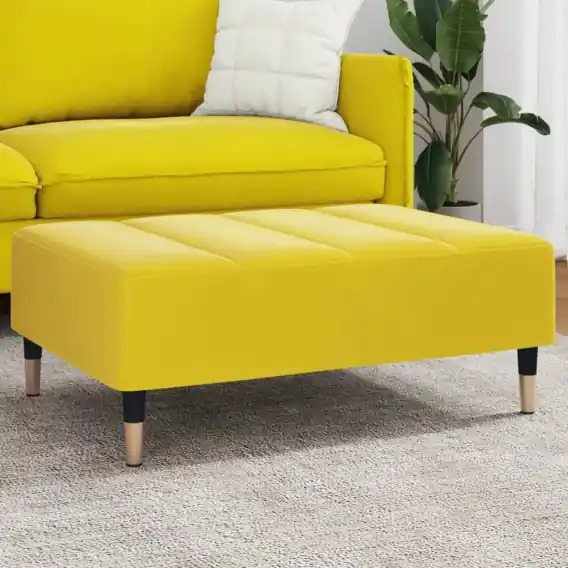 Taniej Podnóżek, żółty, 77x55x31 cm, aksamit Lumarko! - Hurtownia wielobranżowa Lumarko
